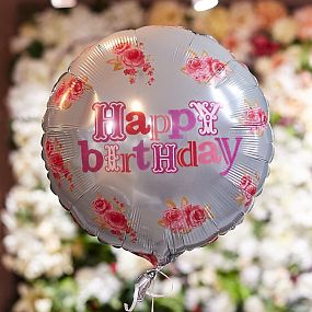 Шар металлик Happy Birthday без гелия