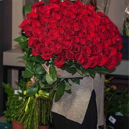 Букет из 101 красной розы Freedom 100 см (Эквадор)