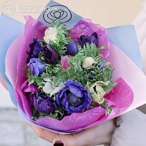 Букет из 15 анемонов микс