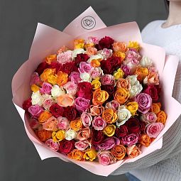 Букет из 101 розы 35-40 см микс (Кения)