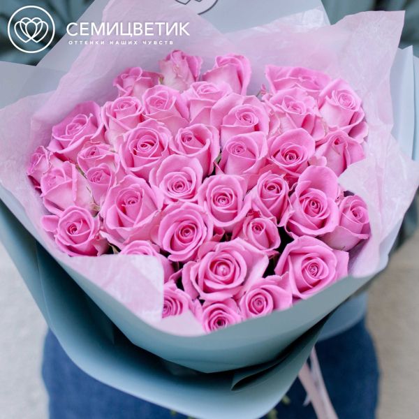 Букет из 35 розовых роз 40 см (Кения)