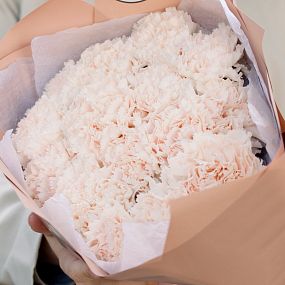 Мини-букет  из 15 кремовых гвоздик
