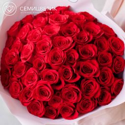 Букет из 51 красной розы (Эквадор) 50 см Freedom
