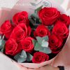 Букет из 11 красных роз (Эквадор) 50 см Freedom с эвкалиптом