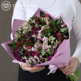 Букет из 25 альстромерий яркий микс