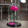 Ярко-розовая роза в колбе 33 см