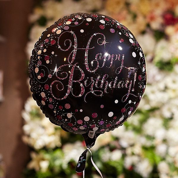Шар металлик Happy Birthday без гелия