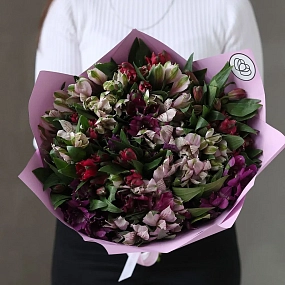 Букет из 25 альстромерий яркий микс