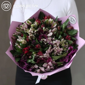 Букет из 25 альстромерий яркий микс