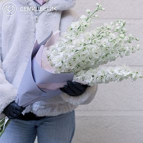 Букет из 9 белых дельфиниумов