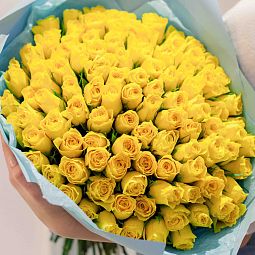 Букет из 101 желтой розы 40 см (Кения)