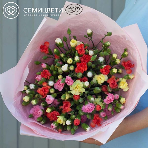 Букет из 21 кустовой гвоздики