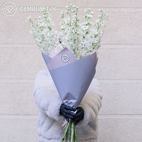 Букет из 9 белых дельфиниумов