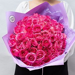 Букет из 51 розовой розы 35-40 см (Россия)