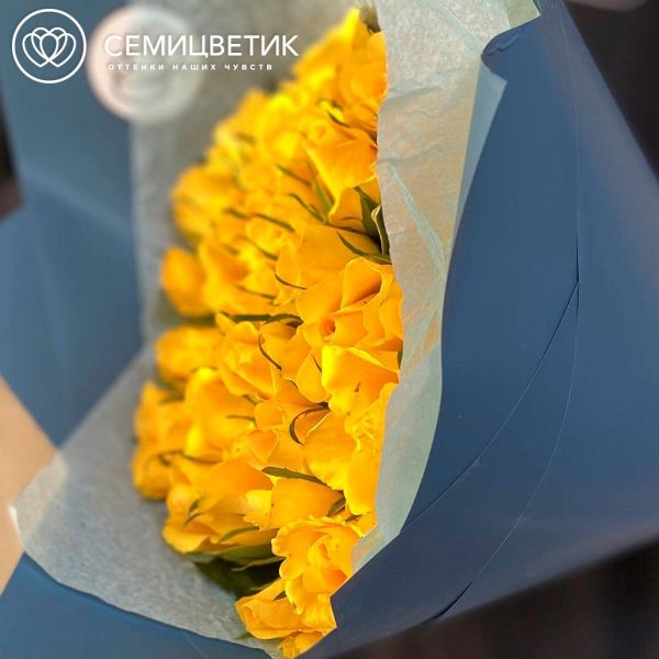 Букет из 25 желтых роз 40 см (Кения)
