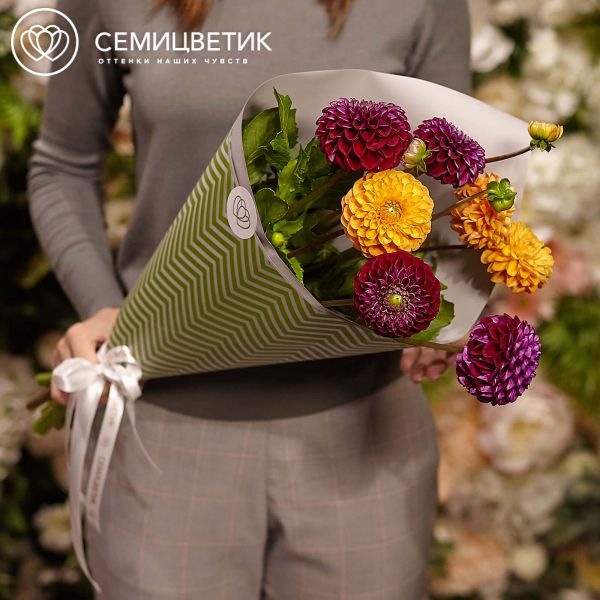 Букет из 7 георгинов