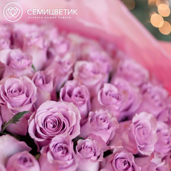 Букет из 101 сиреневой розы 40 см (Кения)