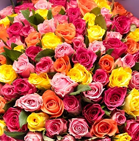 Букет из 101 розы 35-40 см микс (Кения)