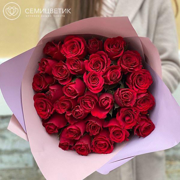 31 красная роза (Кения) 40 см Premium
