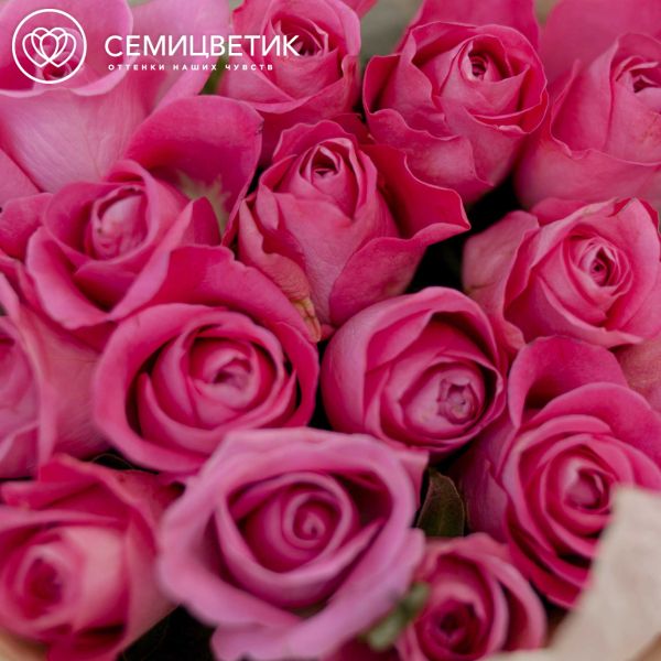 Букет из 15 розовых роз 40 см (Кения)