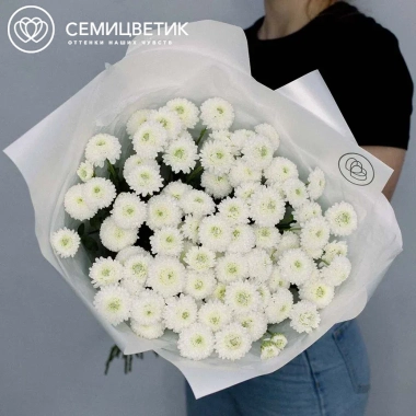 Букет из 3 белых кустовых хризантем