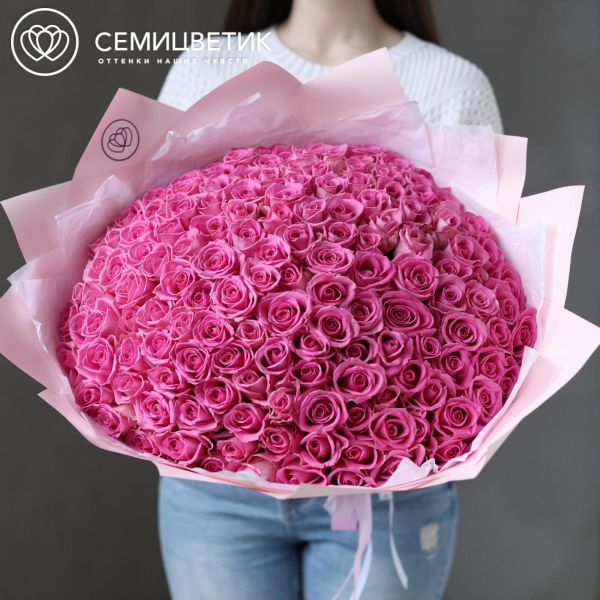 Букет из 151 розовой розы 40 см (Кения)