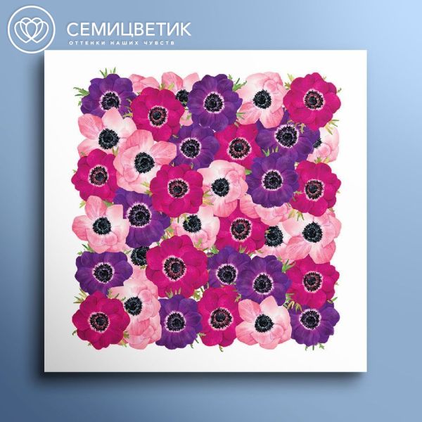 Открытка 8*8 см Анемоны