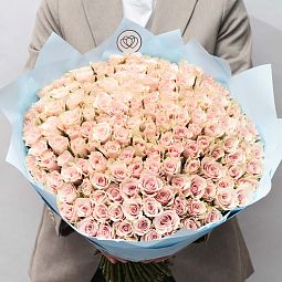 Букет из 151 нежно-розовой розы 40 см (Кения)