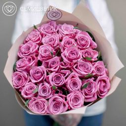 Букет из 25 розовых роз 80 см