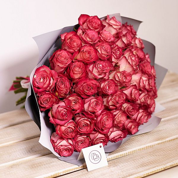 51 роза биколор (Кения) 40 см Premium