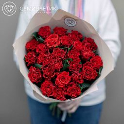 Букет из 25 красных роз Эль Торро 60 см