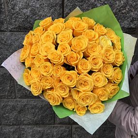 Букет из 51 желтой розы Sonrisa 50 см (Эквадор)