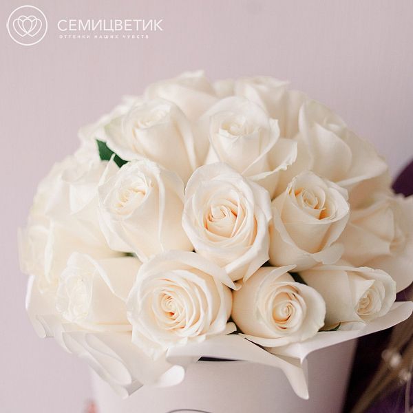 Букет в шляпной коробке Amour Mini из 25 роз Vendela (Эквадор)