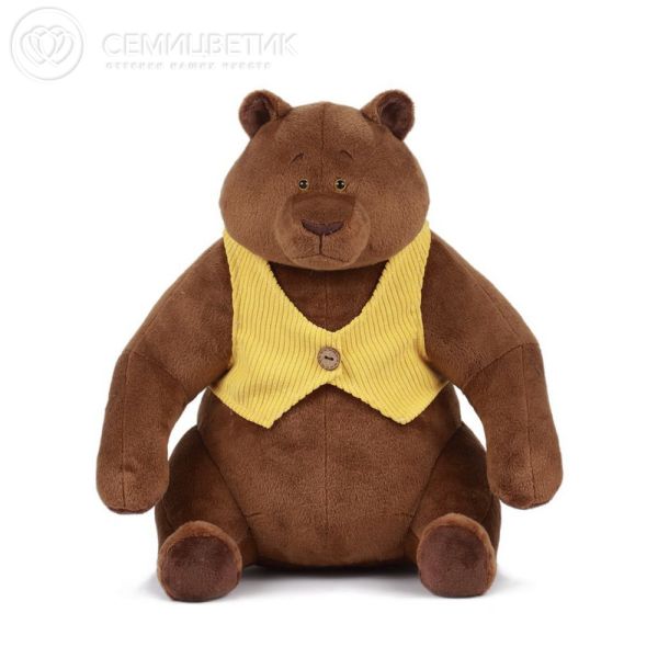 Мягкая игрушка медведь Mr.Brown в жилетке 30см