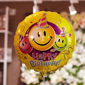 Шар металлик Happy Birthday без гелия