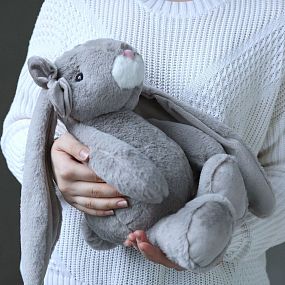 Мягкая игрушка зайка Молли 28см, цвет серый