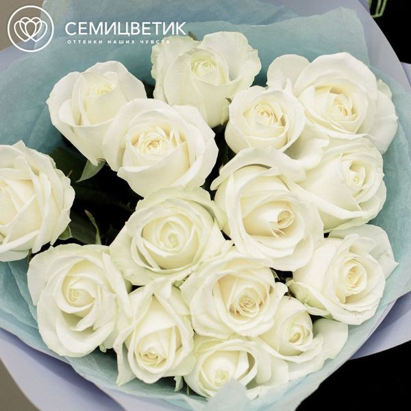 Букет из 15 белых роз 60 см (Россия)