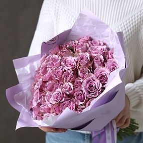 Букет из 51 сиреневой розы 35 см (Кения)