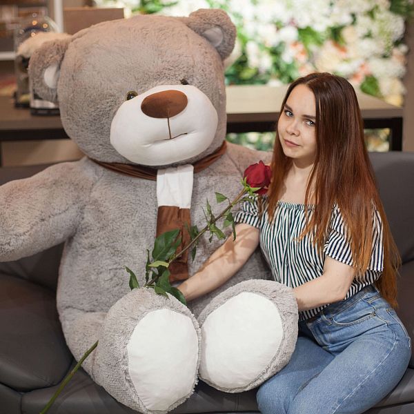 Плюшевый Мишка Барри Серый 170 см