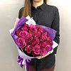 25 темно-фиолетовых роз (Кения) 40 см Premium
