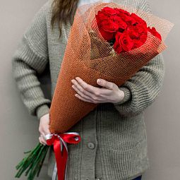 Букет из 15 красных роз Freedom 80 см (Эквадор)