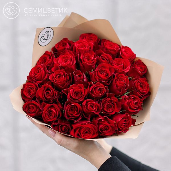 31 красная роза (Кения) 40 см Premium