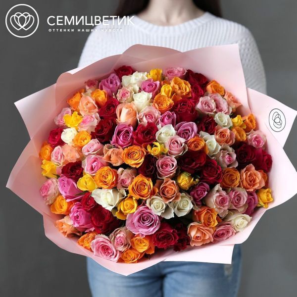 Букет из 101 розы 35-40 см микс (Кения)