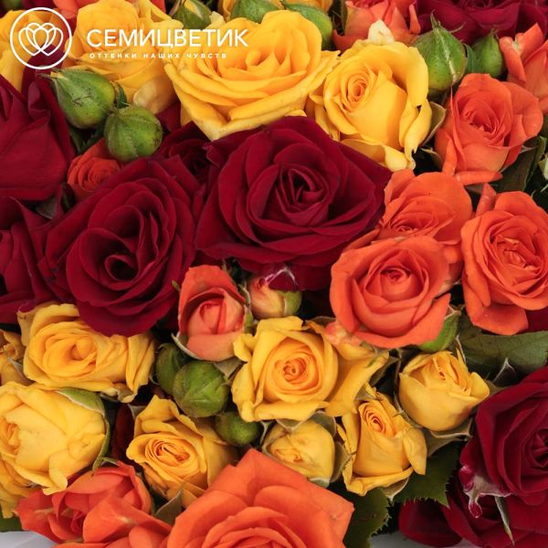 Букет в кремовой шляпной коробке amour mini из 21 кустовых роз (Кения)