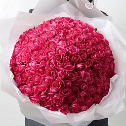 Букет из 151 малиновой розы 35-40 см (Россия)