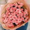 Букет из 15 розовых кустовых роз (Эквадор) 40 см