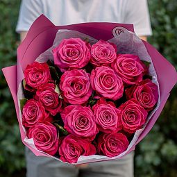 Букет из 15 розовых роз Jockey 60 см (Эквадор)
