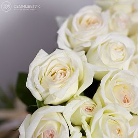 Букет из 101 белой пионовидной розы White O'Hara 40 см 
