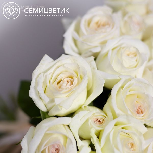 Букет из 101 белой пионовидной розы White O'Hara 40 см 