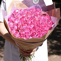 Букет из 51 розовой розы 40 см (Кения)